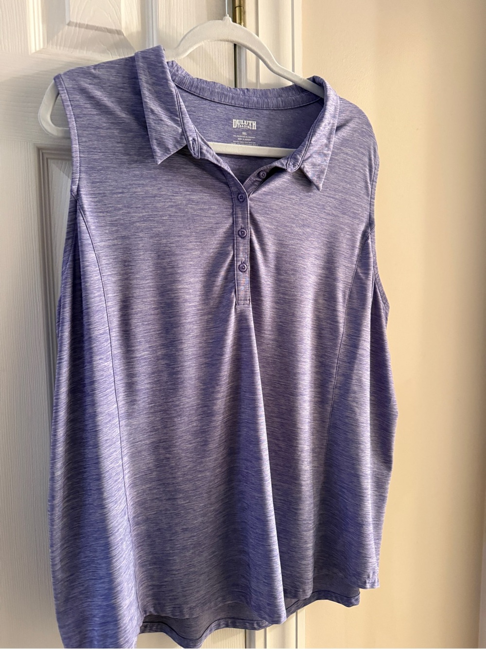 Duluth Trading Co Purple Heathered Sleeveless Polo Tank